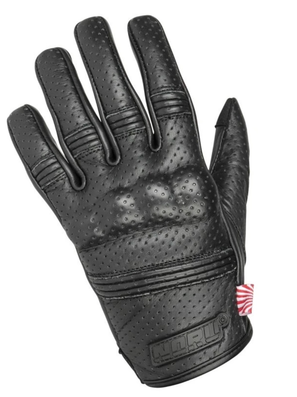 Black Perforated Leather Driving Gloves - Women's